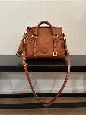 Dooney & Bourke Chestnut Brown Pebbled Leather Satchel